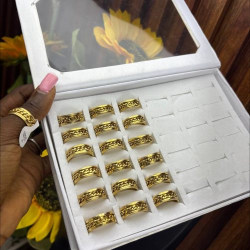 UNISEX STEEL RING SR01(GOLD)