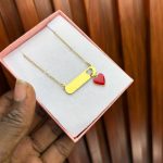 ENGRAVED FEMALE CHAIN (RED LOVE DROP)