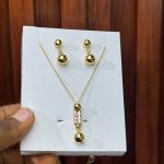 THREE TONE EARRING AND CHAIN TON01