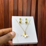 THREE TONE EARRING AND CHAIN TON02
