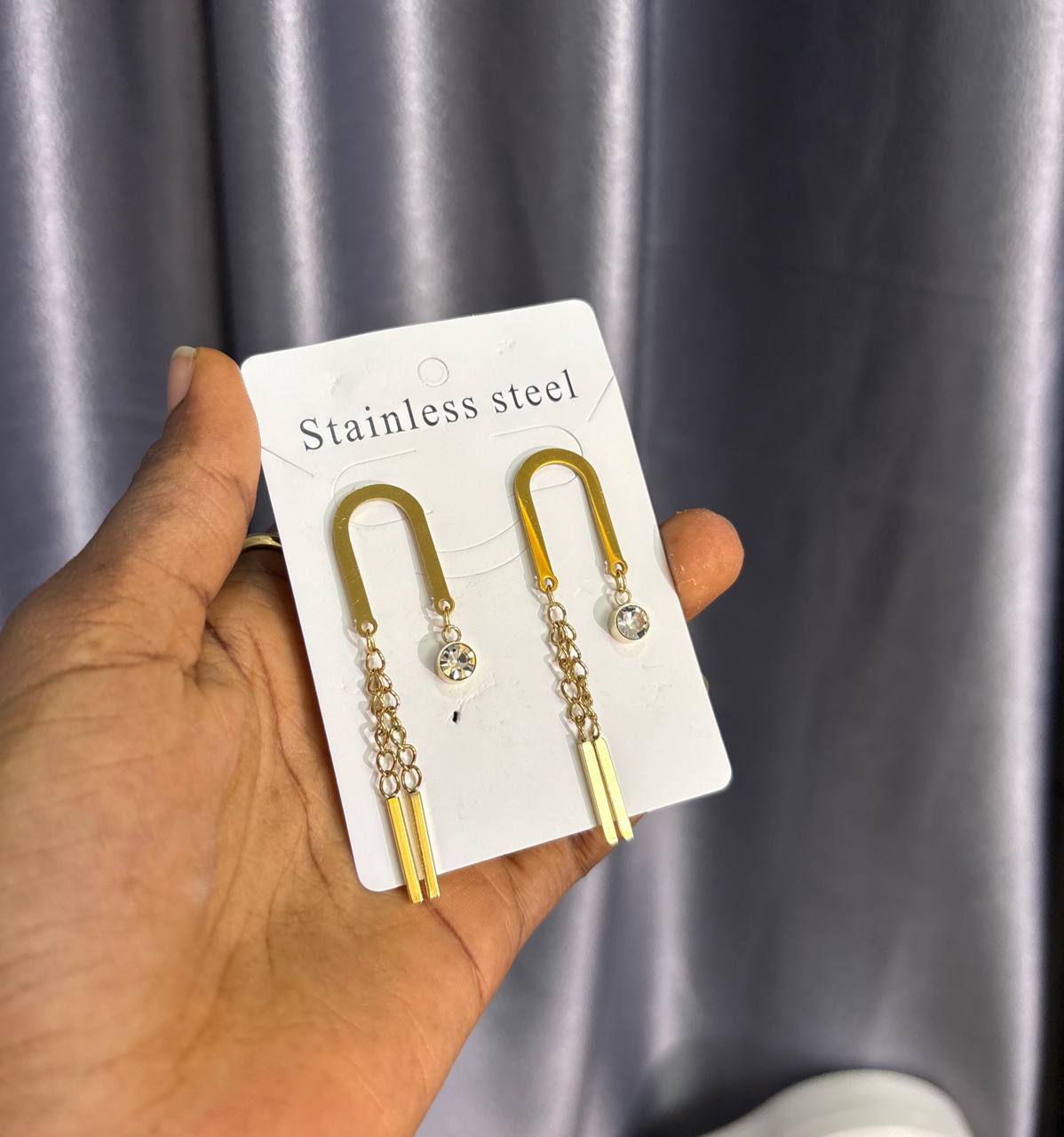 photo_2026-04-11_17-39-19 DROPPING STEEL EARRINGS DPER05 - Image 1