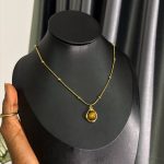 TIGER EYE TITANIUM STEEL STONED CHAIN