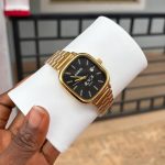 GOLD ENGRAVED CASIO WATCH BLACK FACE