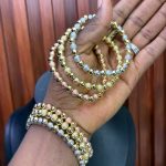 THREE TONE NON TARNISH BALL BRACELET 3TN02