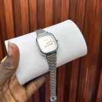 FEMALE ENGRAVED CASIO WATCH SILVER/ PEACH FACE