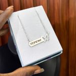 FEMALE ENGRAVED CHAIN SILVER BUTTERFLY BOLD