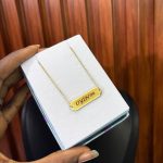 FEMALE ENGRAVED CHAIN ROUND FROSTED