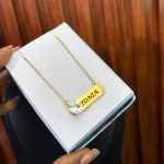 FEMALE ENGRAVED CHAIN STONED LOVE