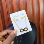 STEEL EARRINGS AND CHAIN SEC07