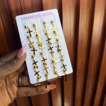 PIN CROSS DROP EARRINGS PIN