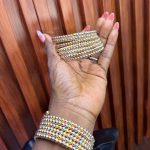 7 IN ONE GOLD PLATED DIAMOND CUT BRACELET 7GPL03