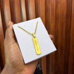 UNISEX ENGRAVED CHAIN FLAT BAR